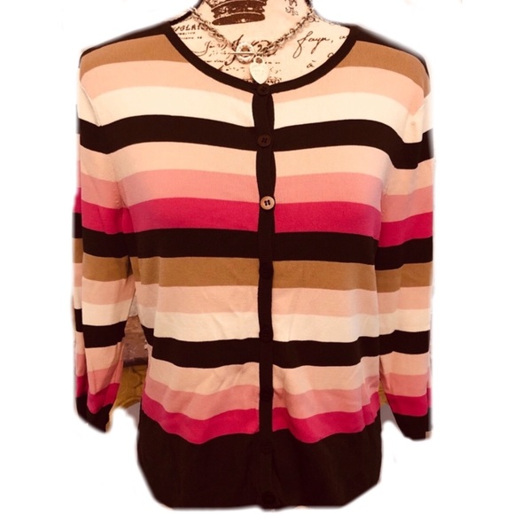 Talbots Sweaters - Talbots striped lightweight cardigan large